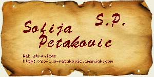 Sofija Petaković vizit kartica